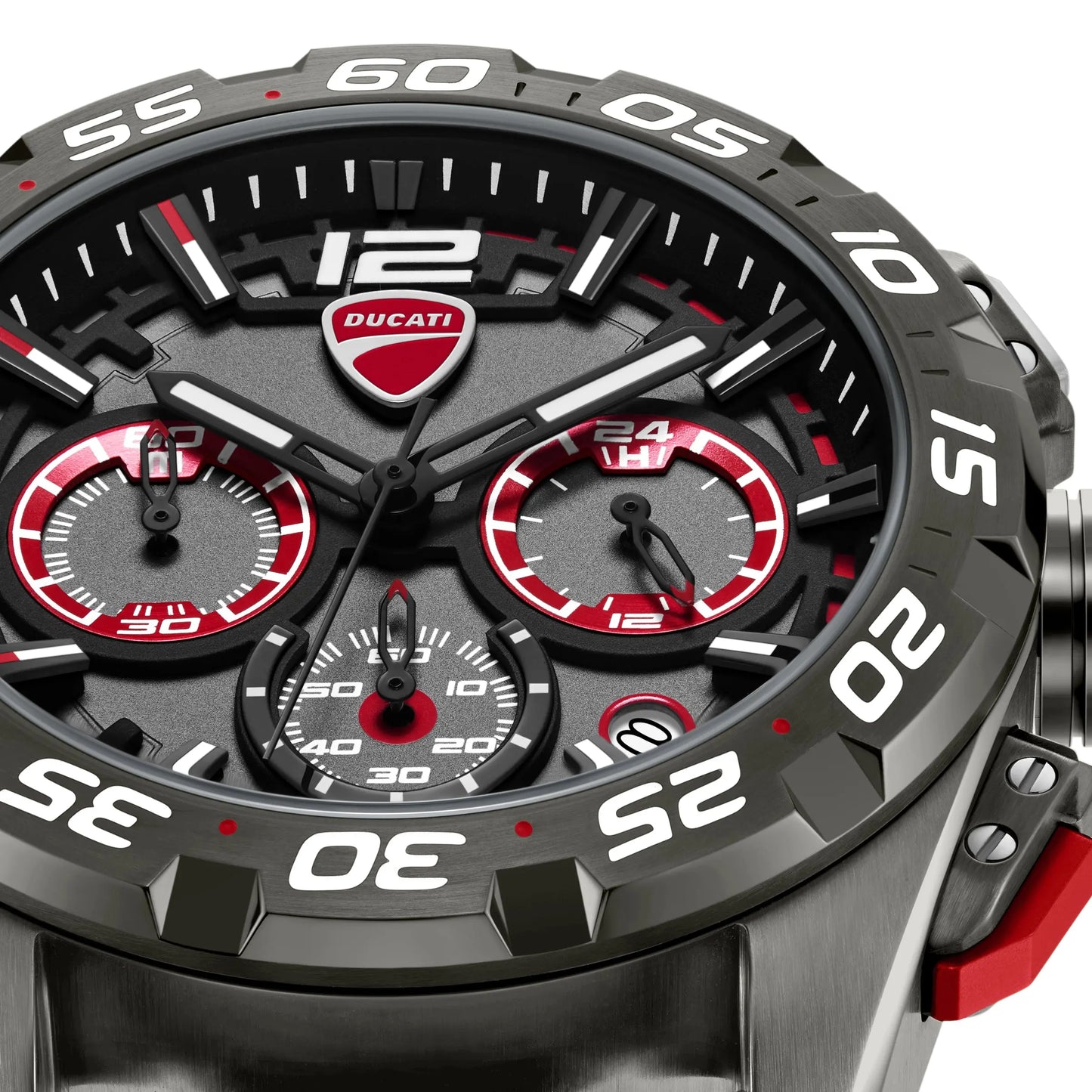 Ducati DTWGI00001803 DT12 Chronograph Black Fabric-Silicon Strap