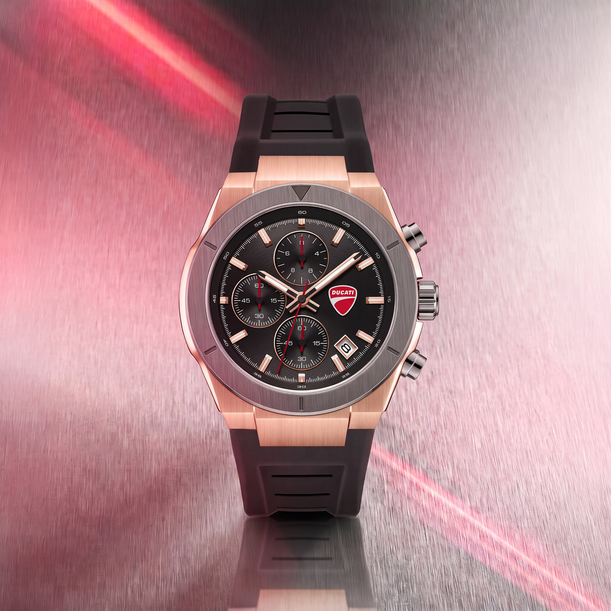 Ducati DTWGO0005002 Frontier Chronograph Black Silicon Strap