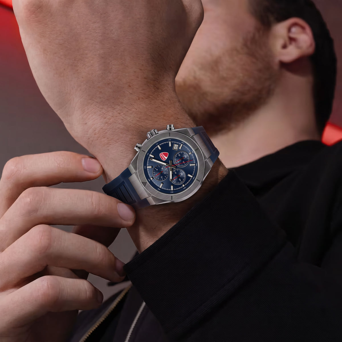 Ducati DTWGO0005003 Frontier Chronograph Blue Silicon Strap