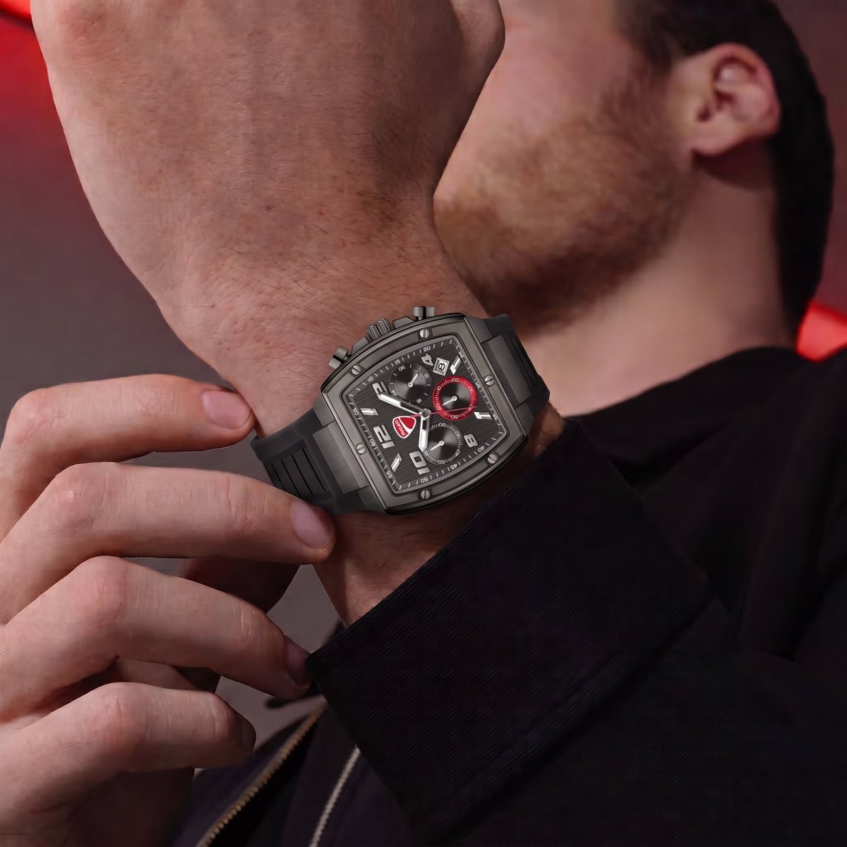 Ducati DTWGO0005201 Pioneer Chronograph Black Silicon Strap - Κοσμηματοπωλείο Goldy