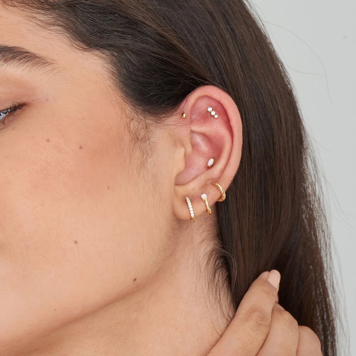 Ania Haie E035-17G Σκουλαρίκια Sparkle Mini Hoops από Επιχρυσωμένο Ασήμι