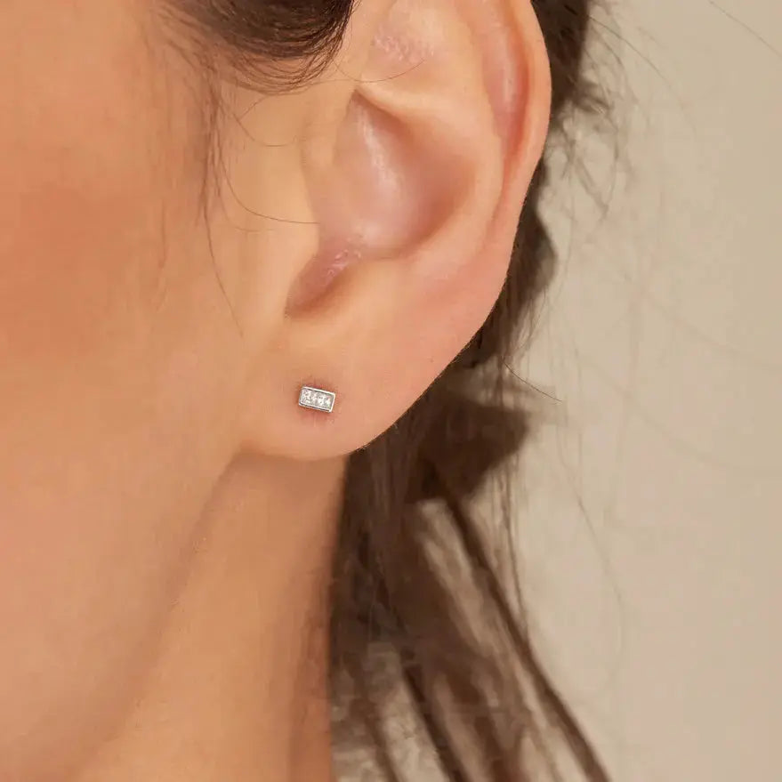 Ania Haie E037-02H Σκουλαρίκια Glam Mini Stud από Επιπλατινωμένο Ασήμι Ania Haie
