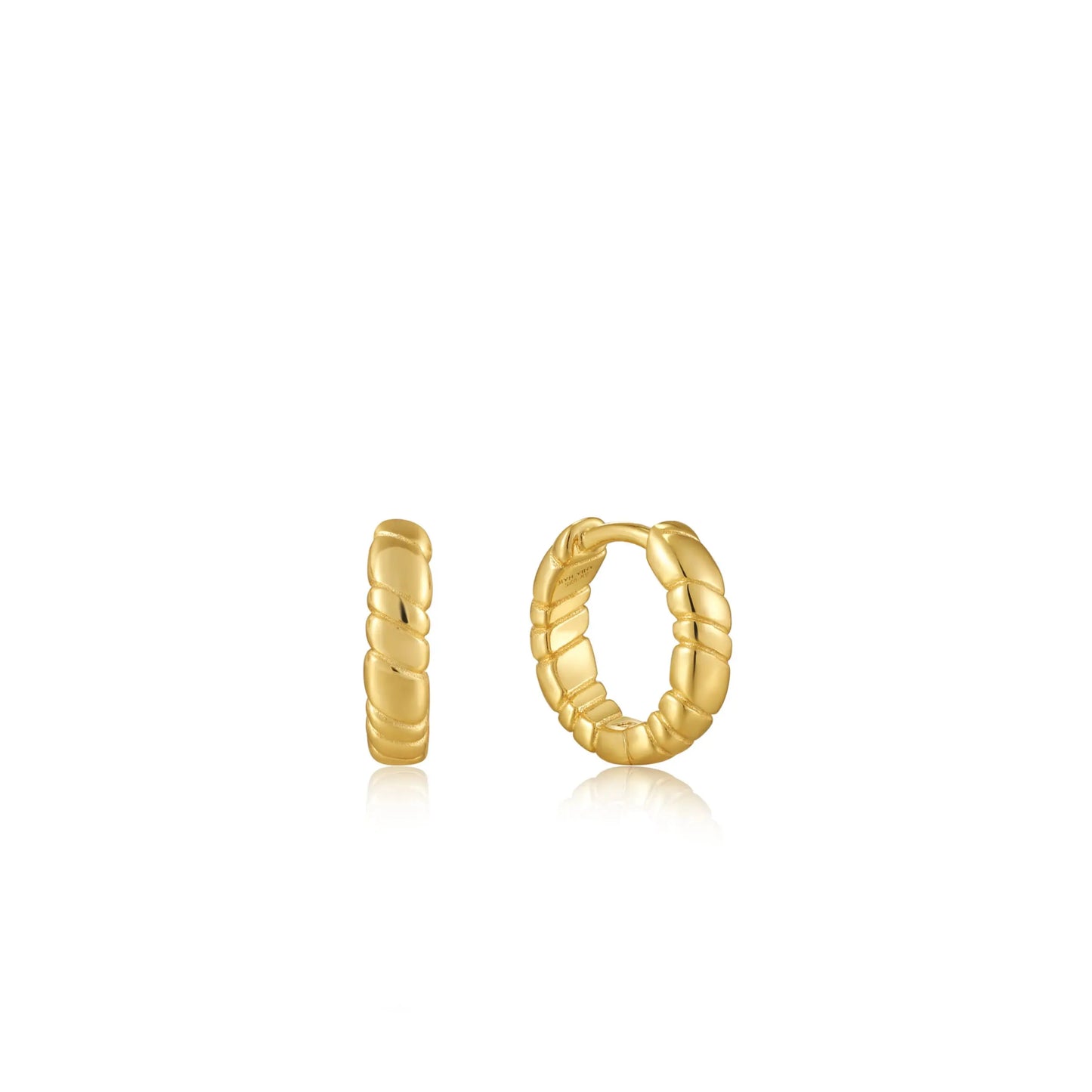 Ania Haie E038-02G Σκουλαρίκια Smooth Twist Hoop από Επιχρυσωμένο Ασήμι