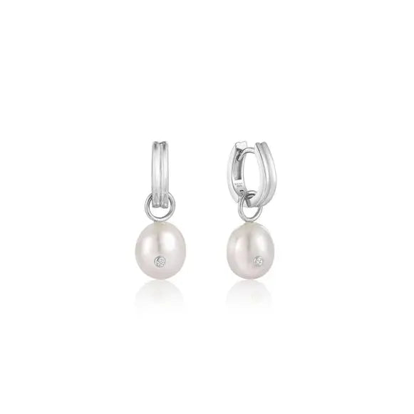 Ania Haie E043-04H Σκουλαρίκια Pearl Drop Sparkle από Επιπλατινωμένο Ασήμι