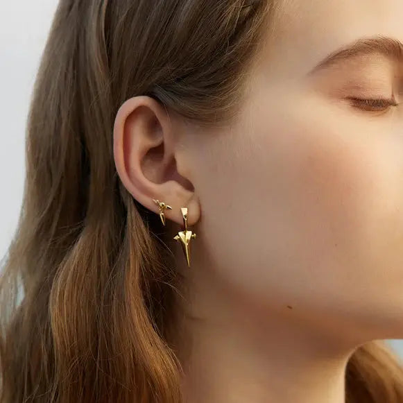 SC036-3M Butterfly Earrings in Gold Plated Silver