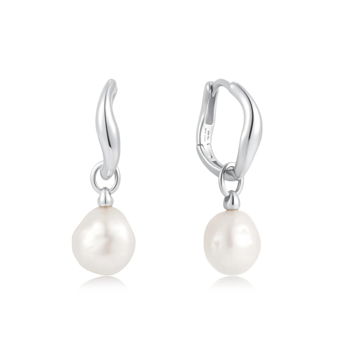 Ania Haie E058-05H Σκουλαρίκια Freshwater Pearl Drop από Επιπλατινωμένο Ασήμι