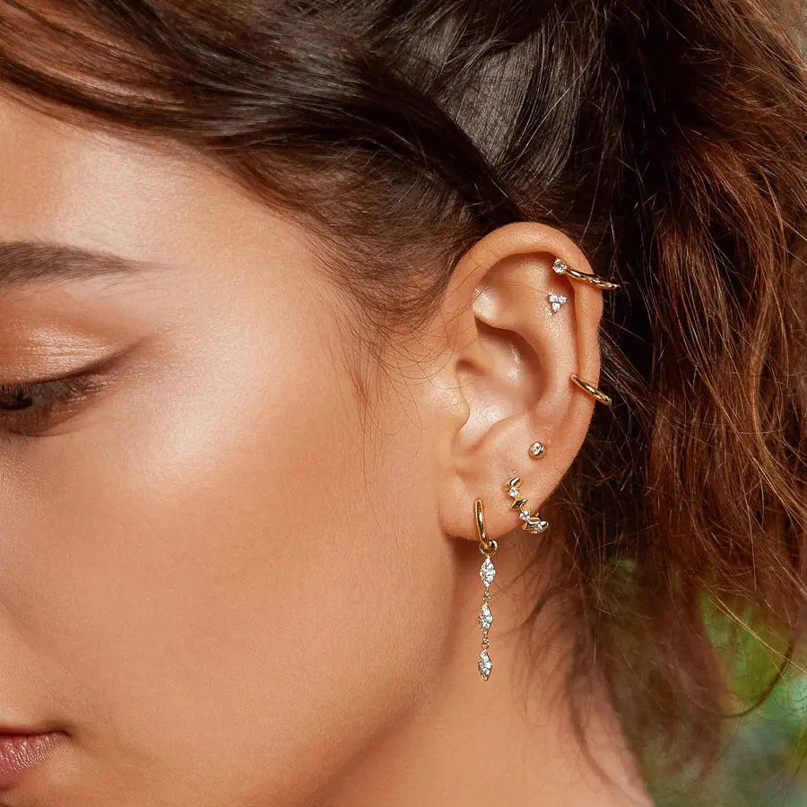 SC036-3M Butterfly Earrings in Gold Plated Silver