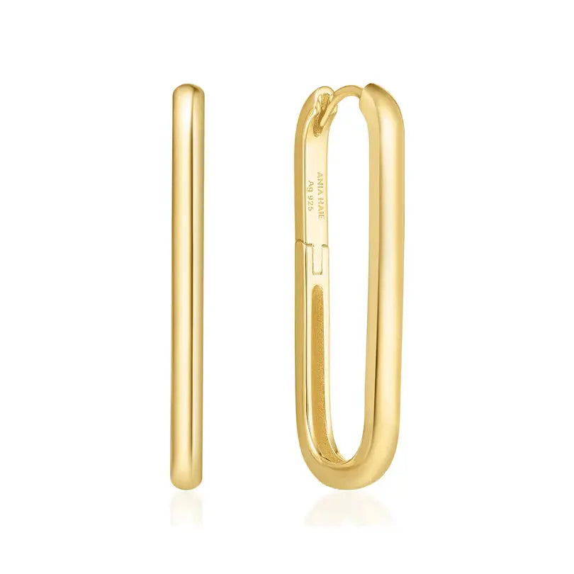 Ania Haie E062-07G Σκουλαρίκια Tube Oversized U Hoop από Επιχρυσωμένο Ασήμι