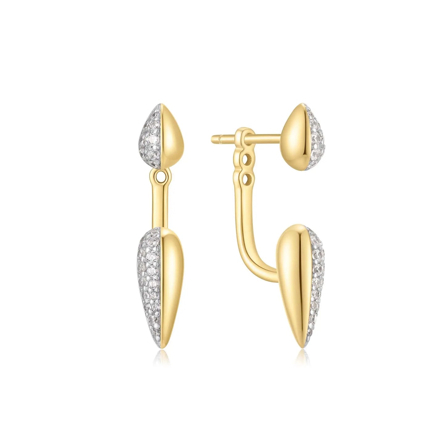 Ania Haie E069-03T Σκουλαρίκια Sparkling Puffy Spike από Επιχρυσωμένο Ασήμι