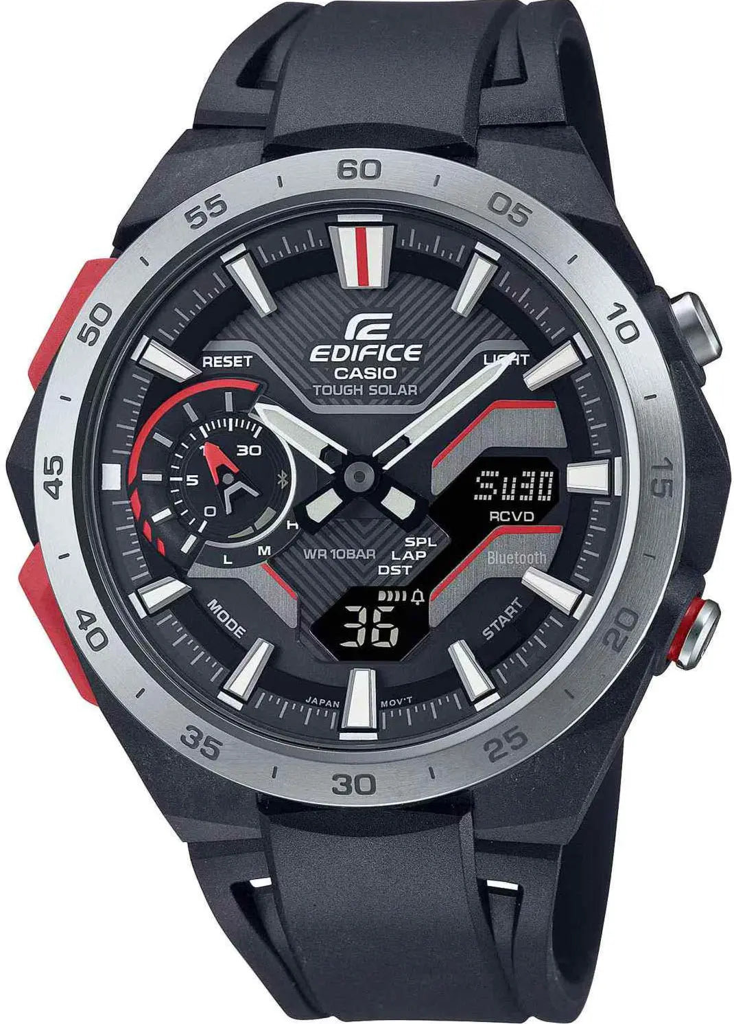 Casio ECB-2200P-1AEF Edifice Solar Black Rubber Strap