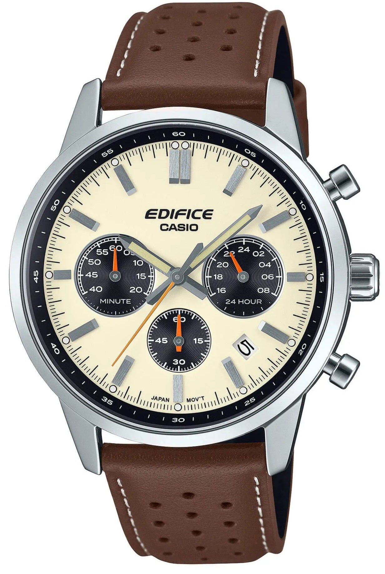 Casio EFR-575L-7AEF Edifice Chronograph Brown Leather Strap