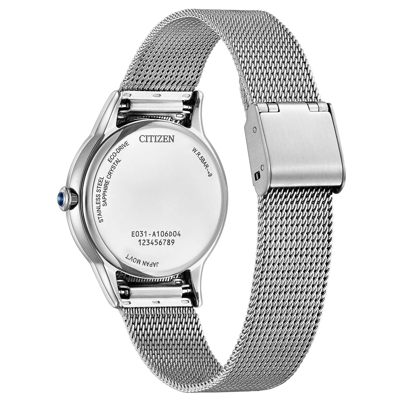 Citizen EM1150-86D Eco-Drive Mesh Stainless Steel Bracelet