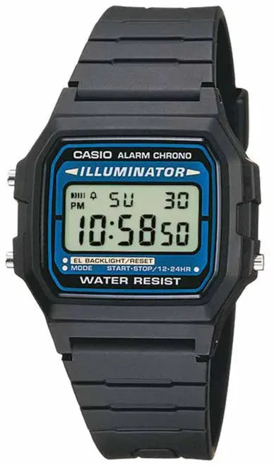 Casio F-105W-1A Digital Black Rubber Strap