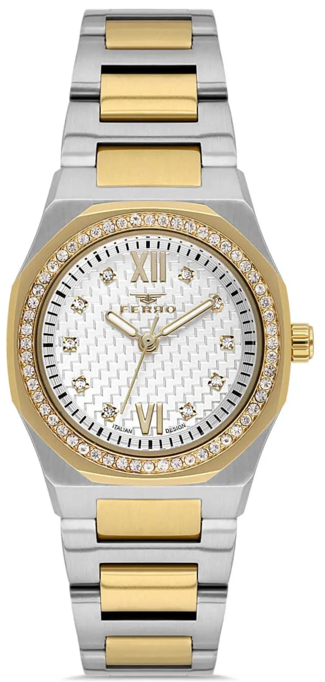 Ferro FL21616AWT-D Two Tone Stainless Steel Bracelet