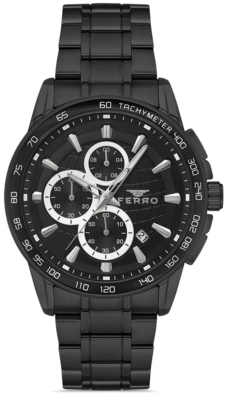 Ferro FM11441AWT-G Chronograph Black Stainless Steel Bracelet
