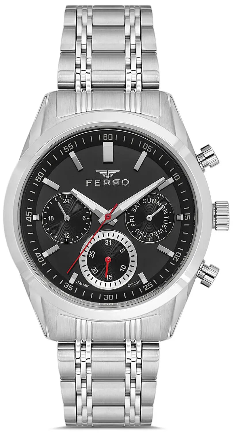 Ferro FM40152A-A2 Multifunction Silver Stainless Steel Bracelet