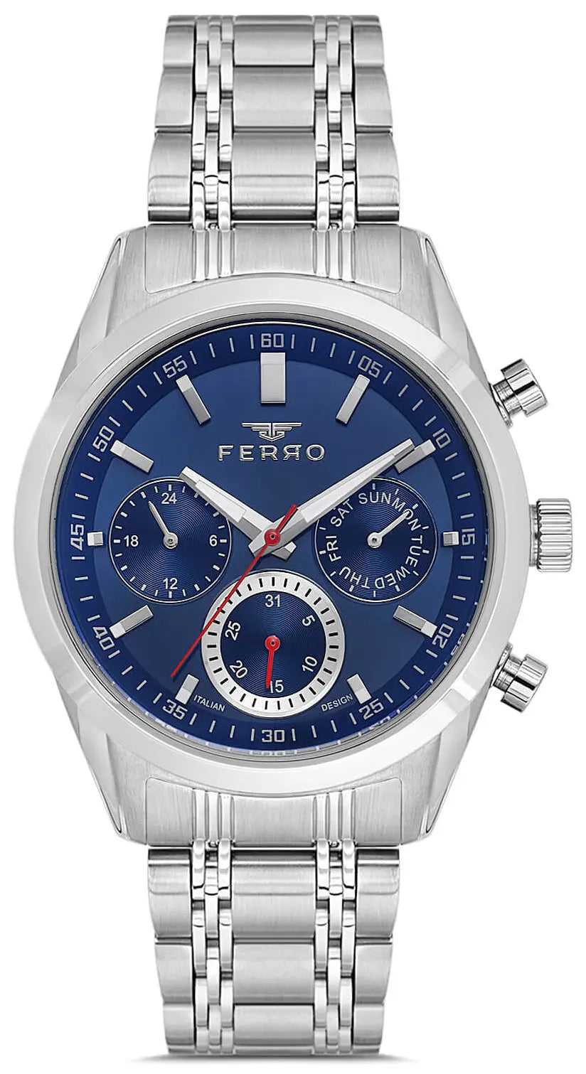 Ferro FM40152A-A3 Multifunction Silver Stainless Steel Bracelet