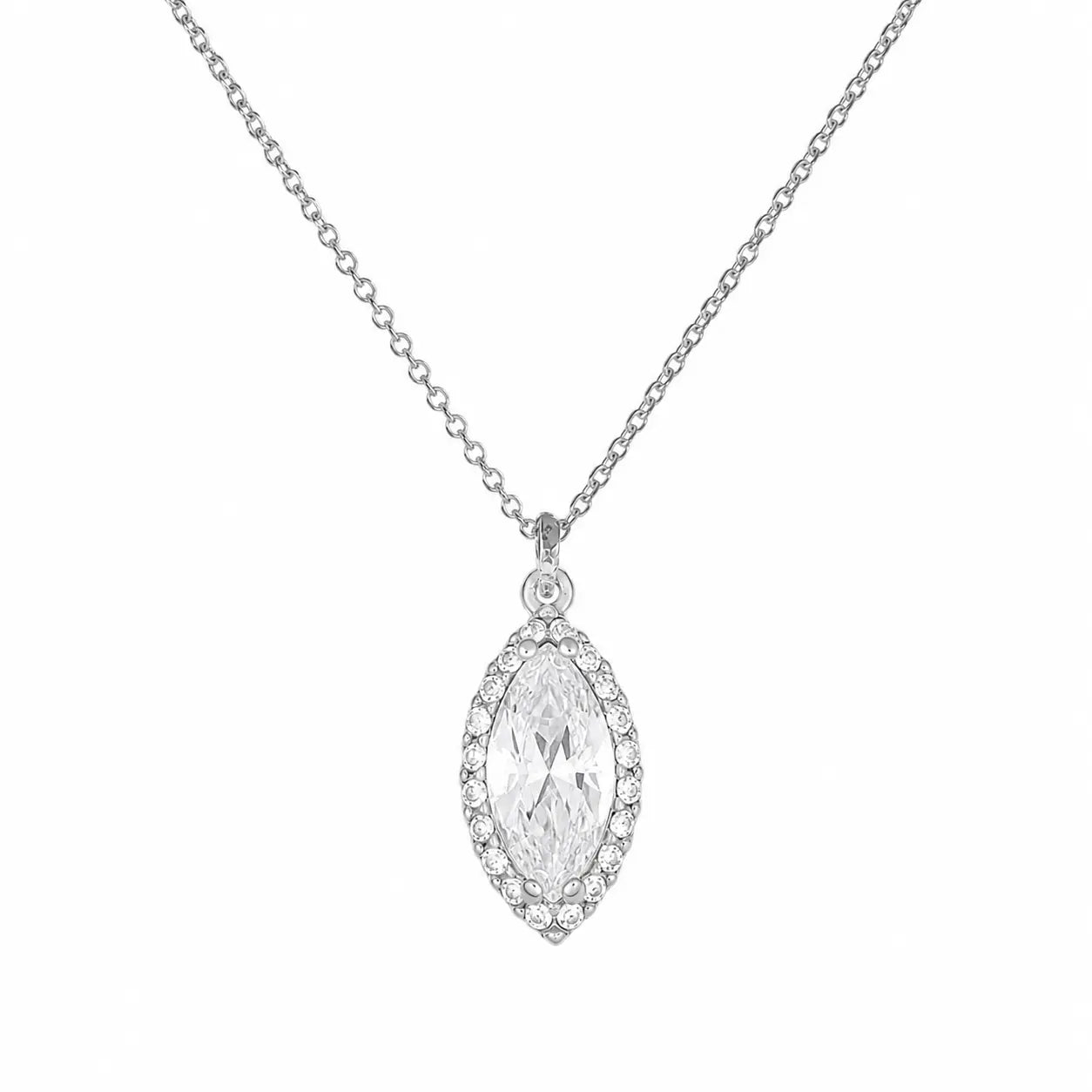 Ballerina Necklace With Zirconia GM208W In Platinum Plated Silver