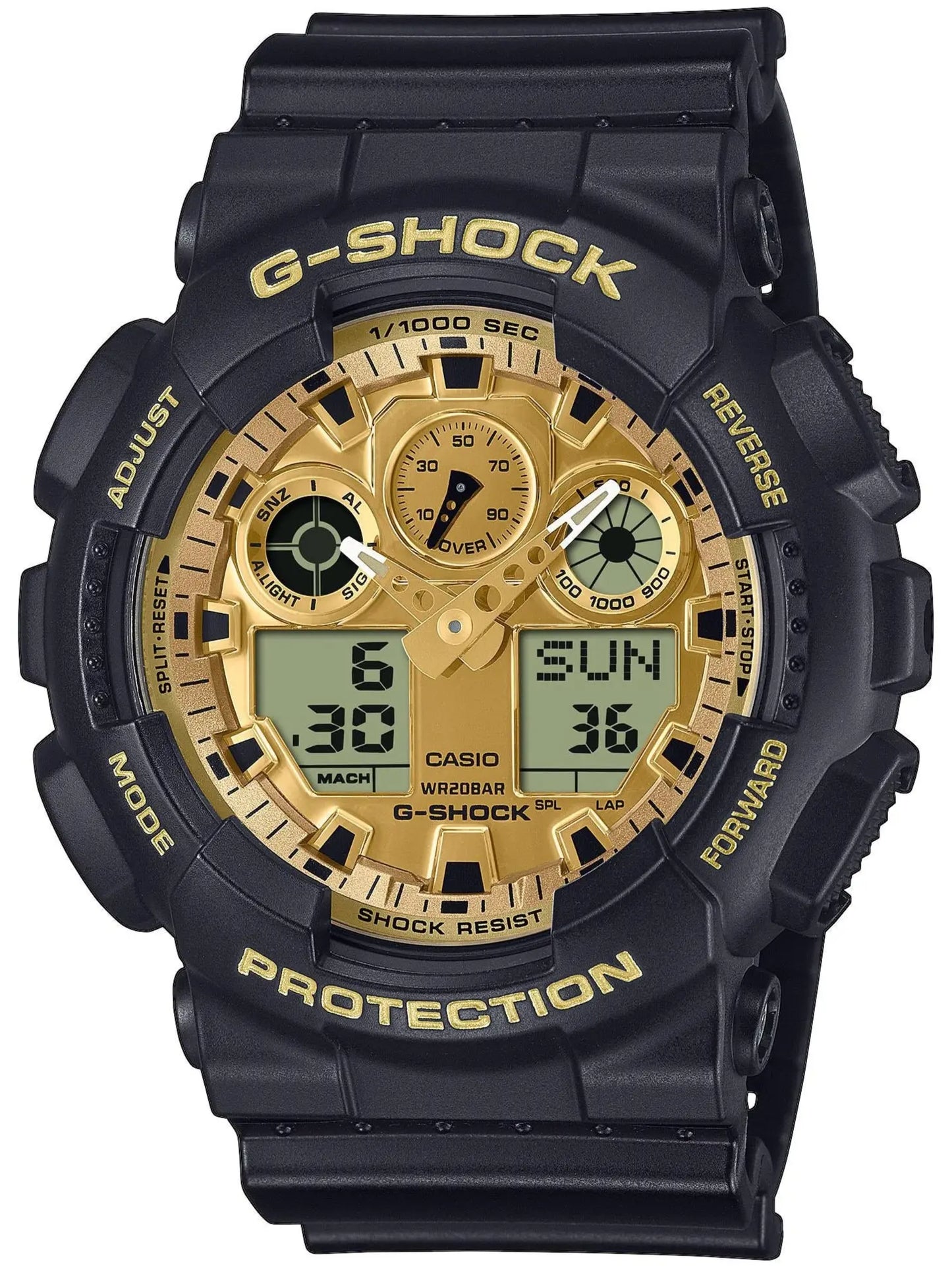 Casio GA-100GGB-1A9ER G-Shock Black Rubber Strap