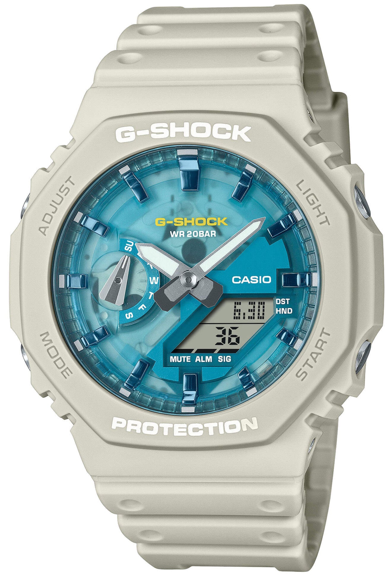 Casio GA-2100AS-5AER G-Shock Beige Rubber Strap