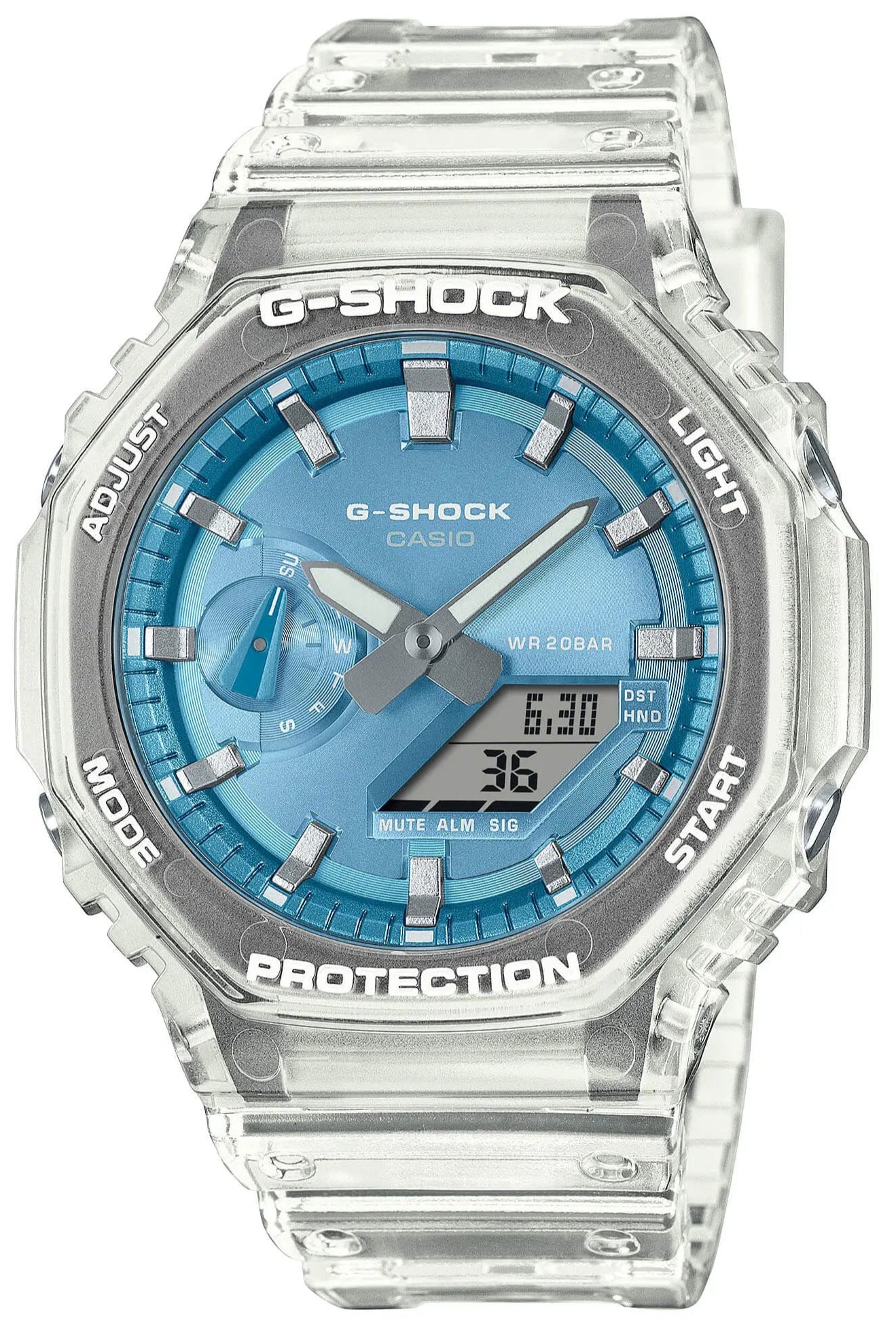 Casio GA-2100BM-7A2ER G-Shock White Rubber Strap