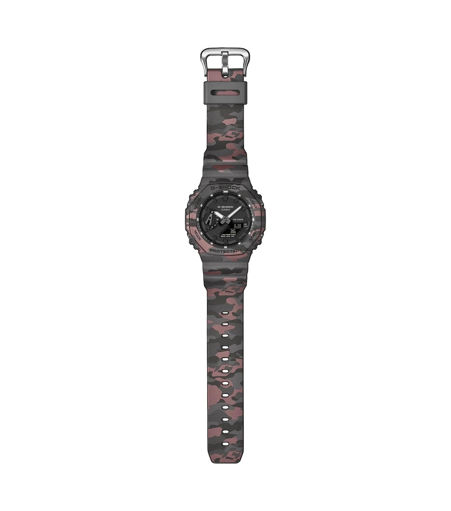 Casio GA-2100CM-8AER G-Shock Camo Grey Rubber Strap