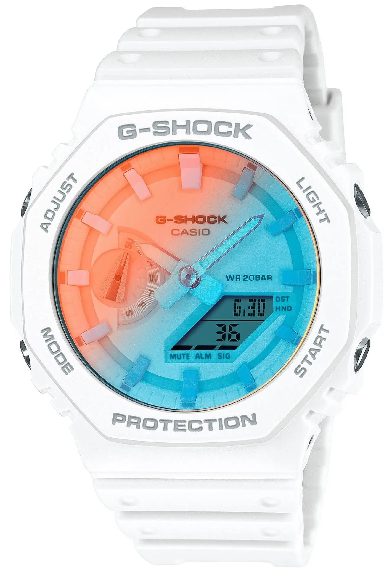 Casio GA-2100TL-7AER G-Shock Anadigi White Rubber Strap