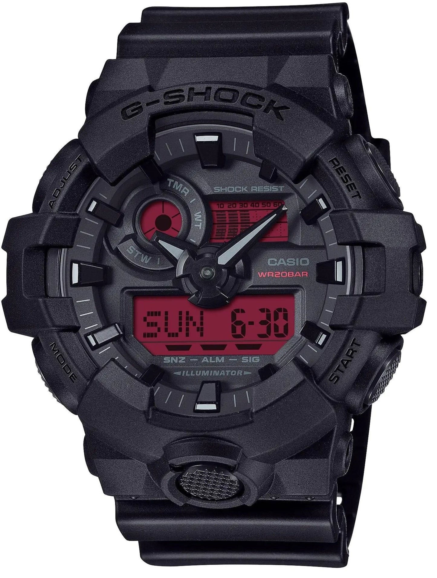 Casio GA-700BBR-1AER G-Shock Black Rubber Strap