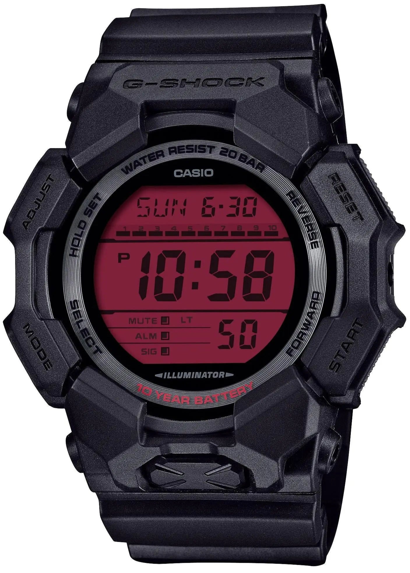 Casio GD-010BBR-1ER G-Shock Black Rubber Strap