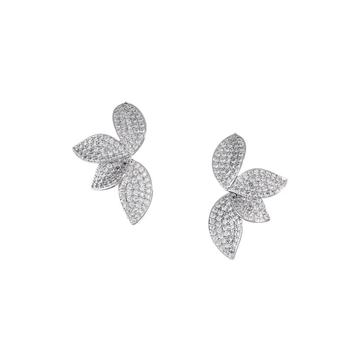 Gloria Hope GH25W-10079 Νυφικά Σκουλαρίκια Από Ατσάλι με Λευκά Ζιργκόν