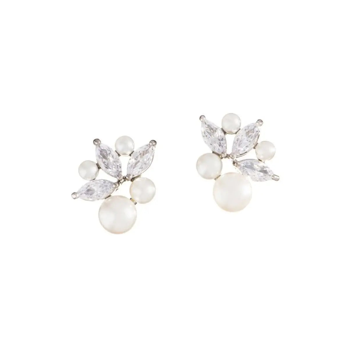 Gloria Hope GH23W-10033 White Zircon Steel Bridal Earrings