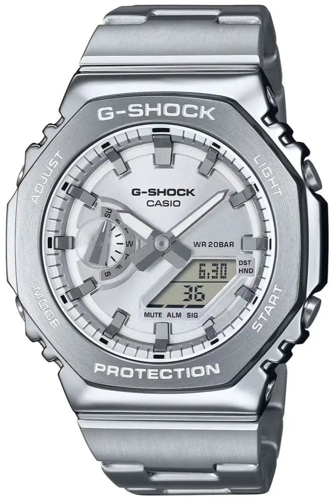 Casio GM-2110D-7AER G-Shock Anadigi Stainless Steel Bracelet
