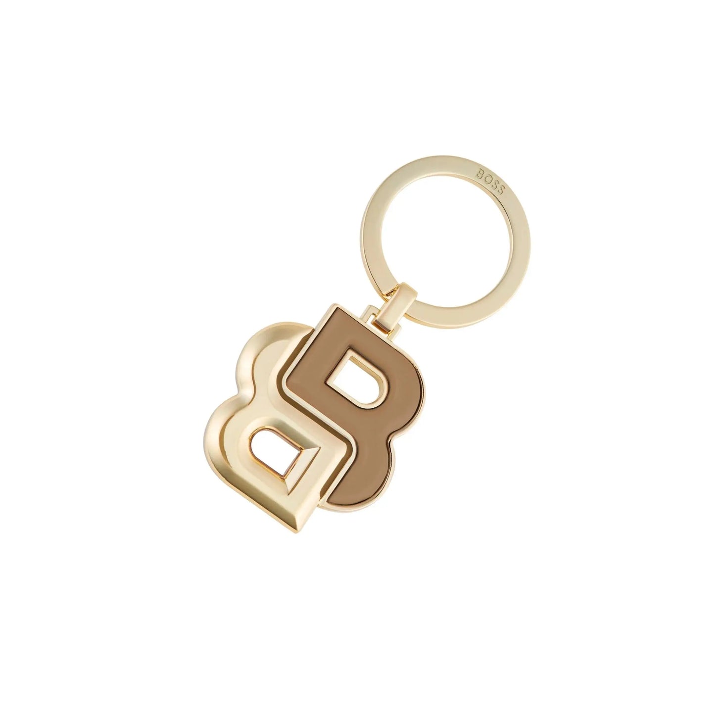 HUGO BOSS HAK520X Μπρελόκ Double B Camel & Gold Key Ring