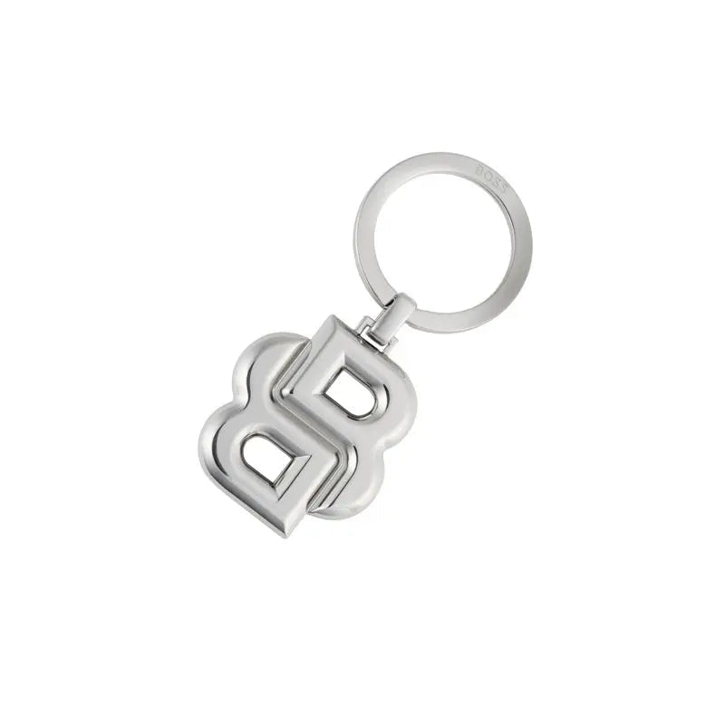 HUGO BOSS HAK567B Μπρελόκ Double B Matt Chrome Key Ring
