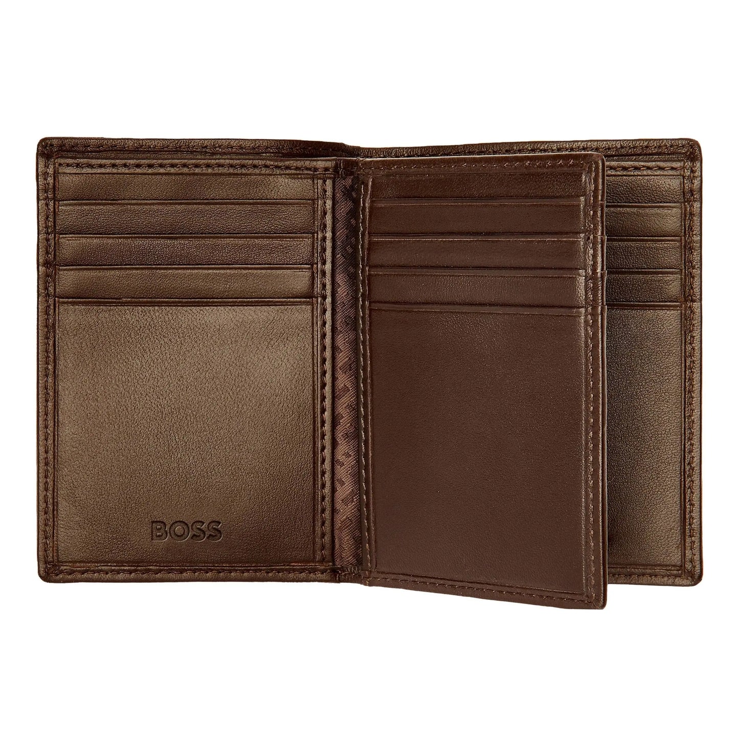 HUGO BOSS HLF403Y Καρτοθήκη Trifold Classic Smooth Brown Card Holder