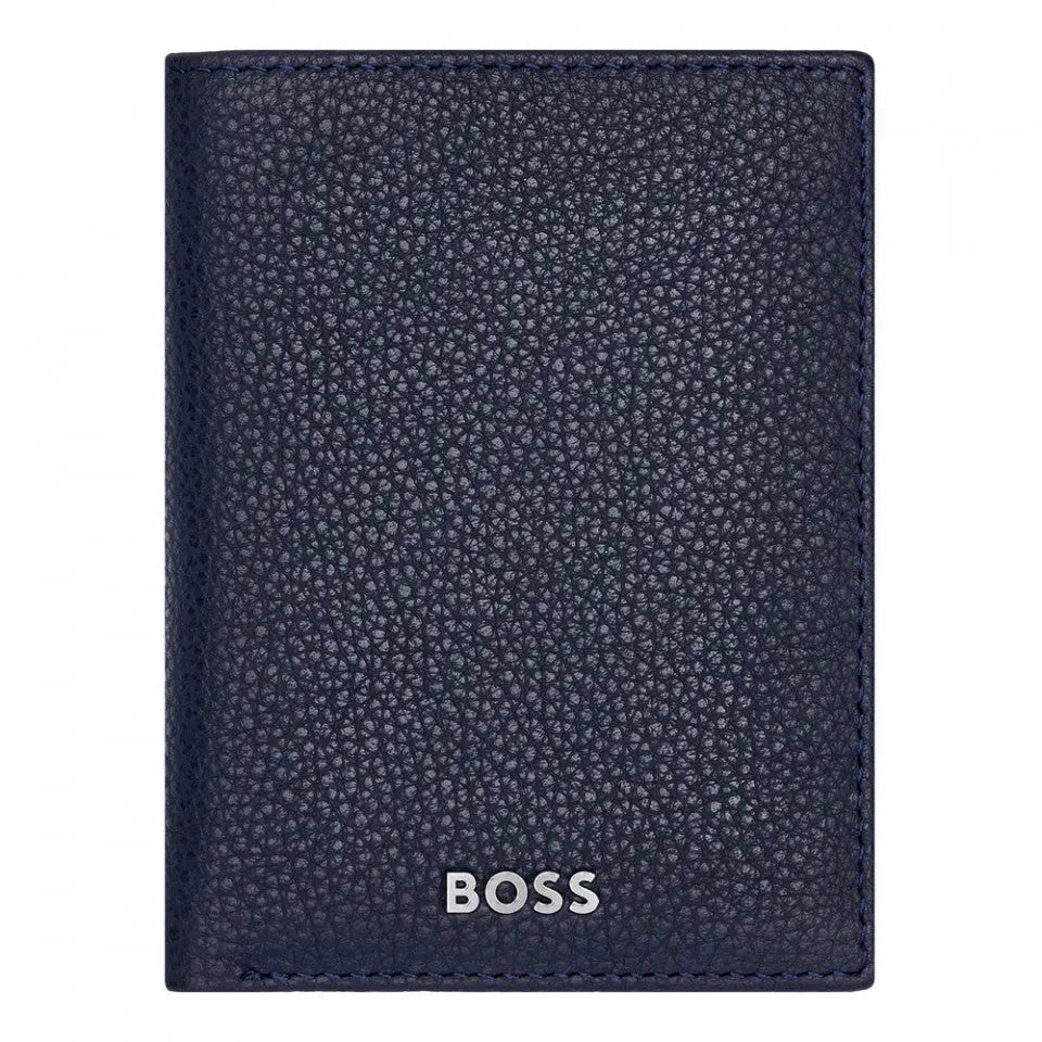 HUGO BOSS HLF416N Καρτοθήκη Trifold Classic Grained Navy Card Holder