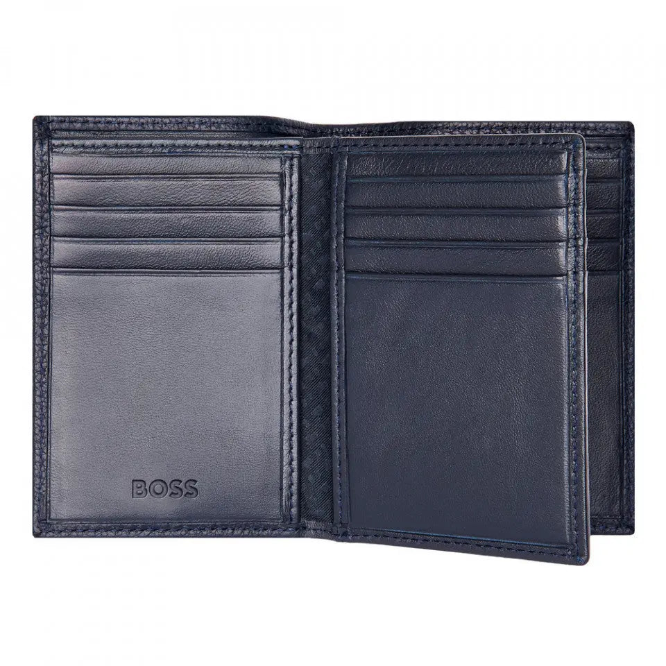 HUGO BOSS HLF416N Καρτοθήκη Trifold Classic Grained Navy Card Holder