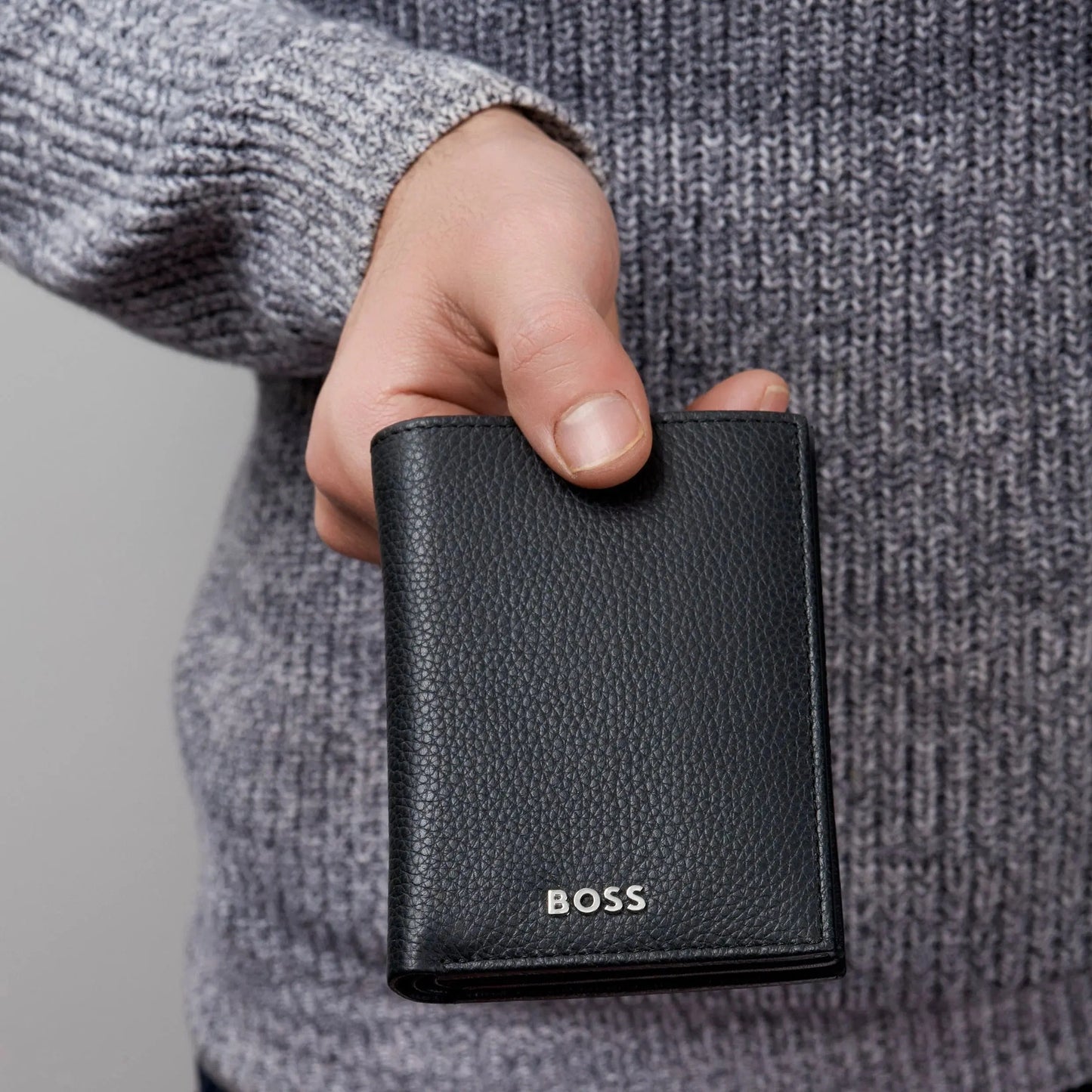 HUGO BOSS HLG416A Καρτοθήκη Classic Grained Black Card Holder Hugo Boss