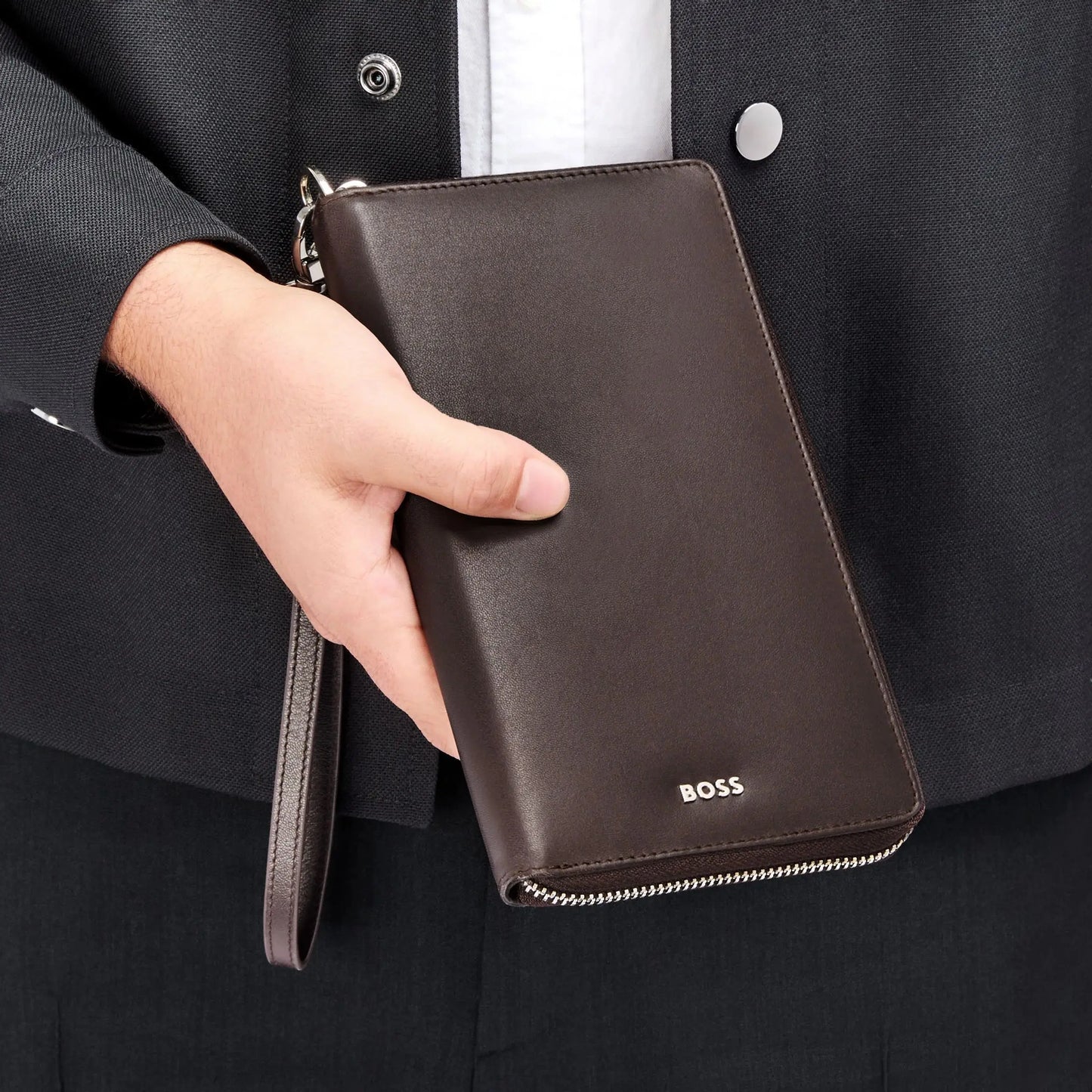 HUGO BOSS HLL503Y Πορτοφόλι Classic Smooth Brown Travel Wallet