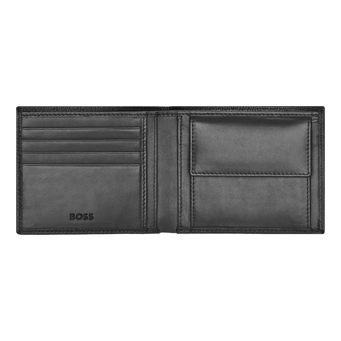 HUGO BOSS HLM416A Πορτοφόλι Grained Black Wallet