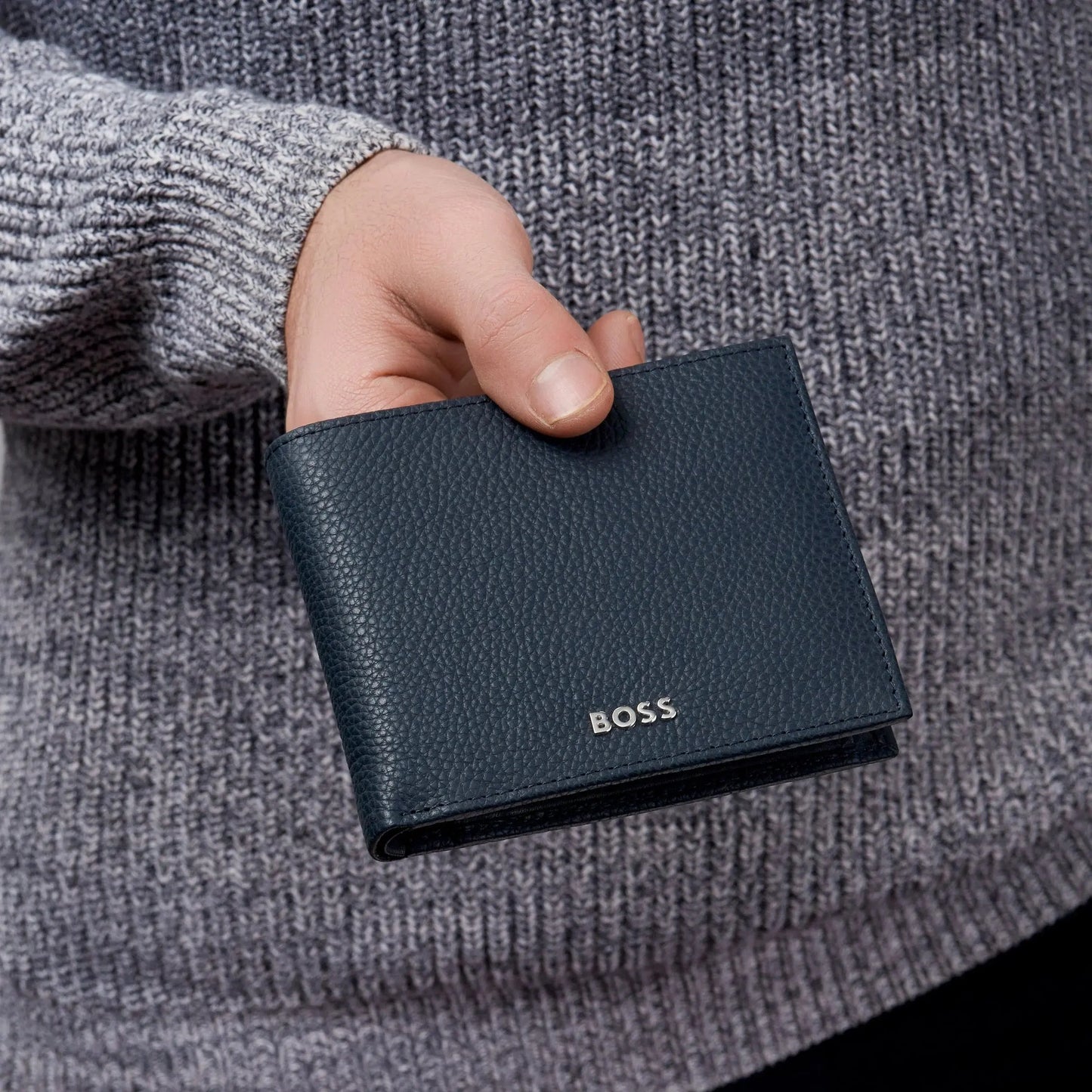 HUGO BOSS HLN416N Πορτοφόλι Classic Grained Blue Wallet