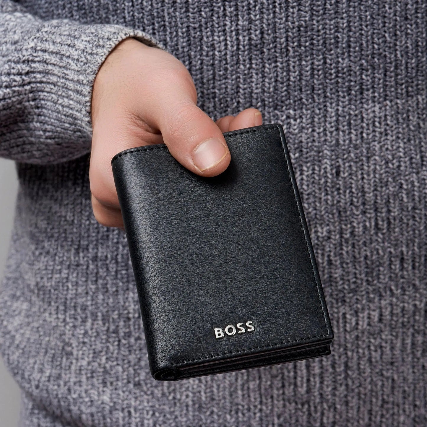 HUGO BOSS HLO403A Πορτοφόλι Vertical Flap Classic Smooth Black Wallet Hugo Boss