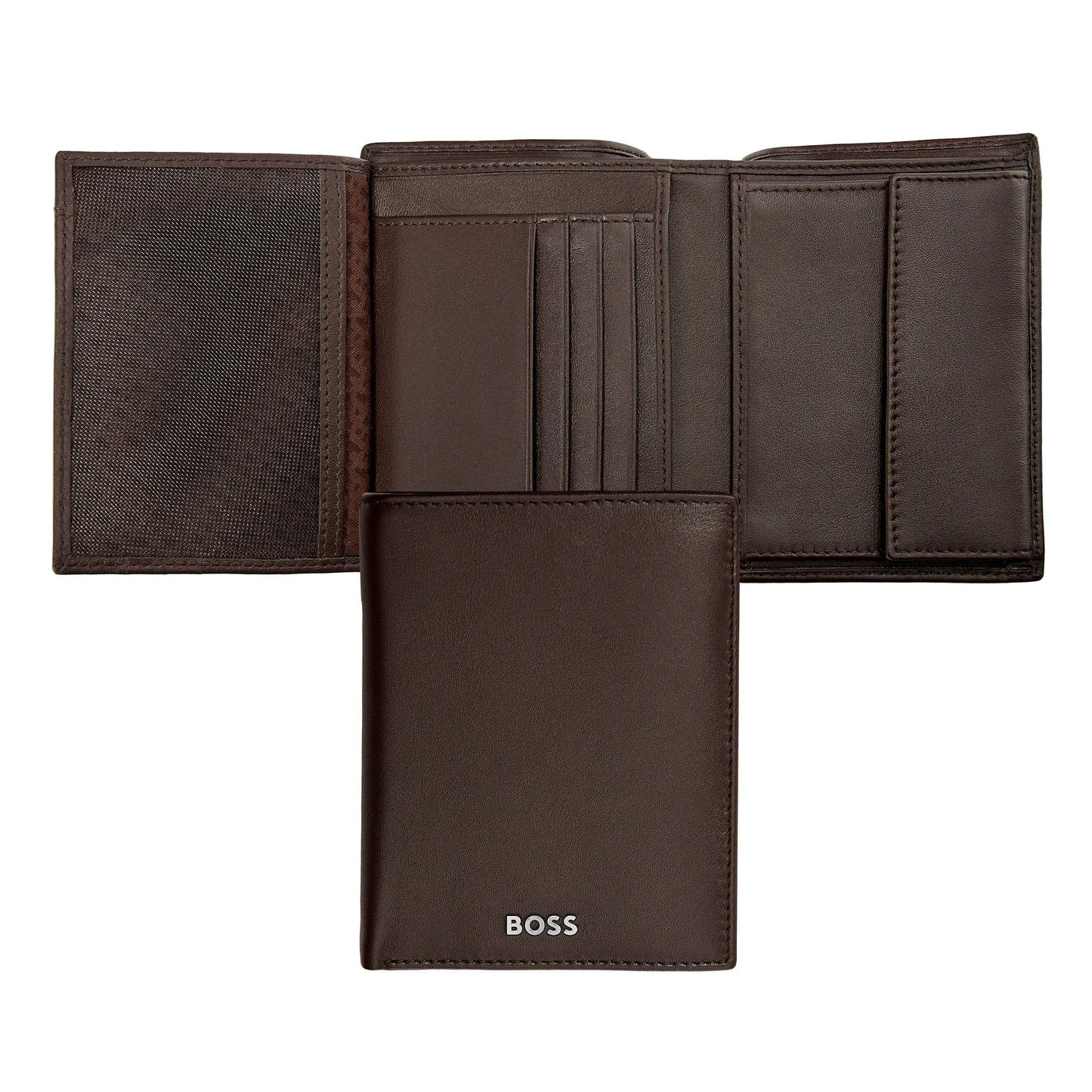 HUGO BOSS HLO403Y Πορτοφόλι Vertical Flap Classic Smooth Brown Wallet