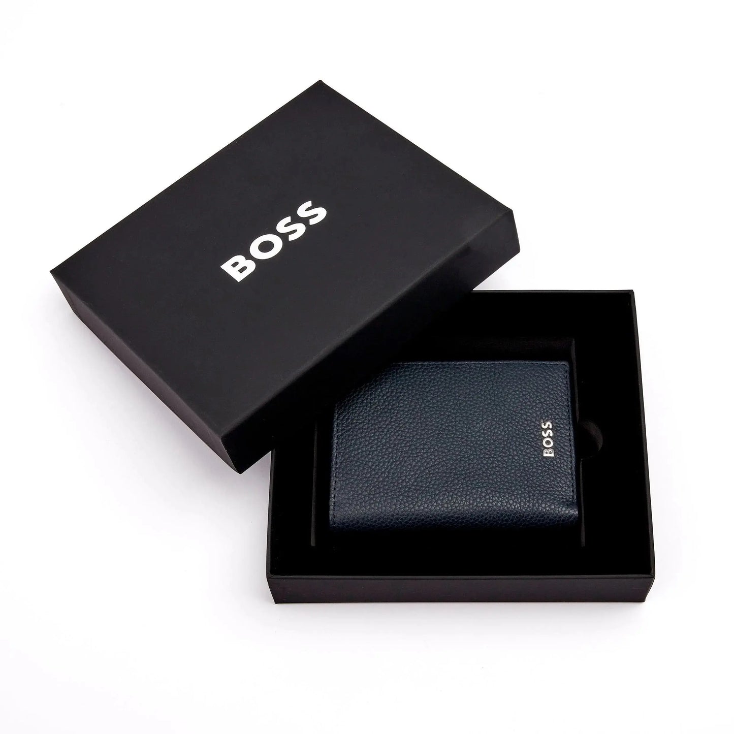 HUGO BOSS HLO416N Πορτοφόλι Vertical Flap Classic Grained Navy Wallet