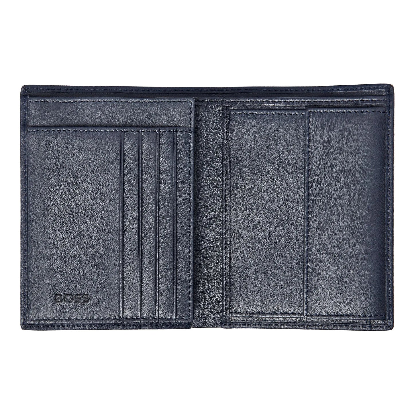 HUGO BOSS HLO416N Πορτοφόλι Vertical Flap Classic Grained Navy Wallet