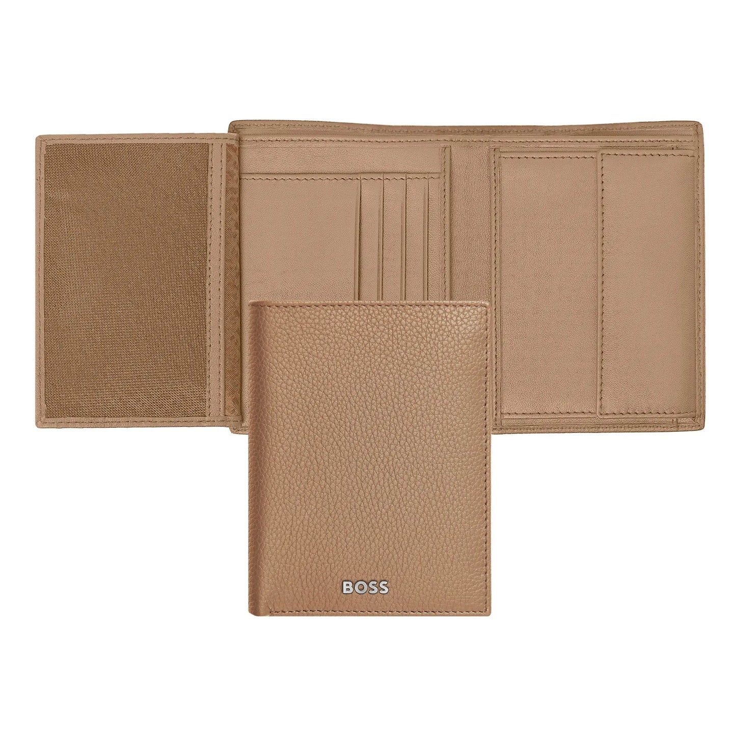 HUGO BOSS HLO416X Πορτοφόλι Vertical Flap Classic Grained Camel Wallet
