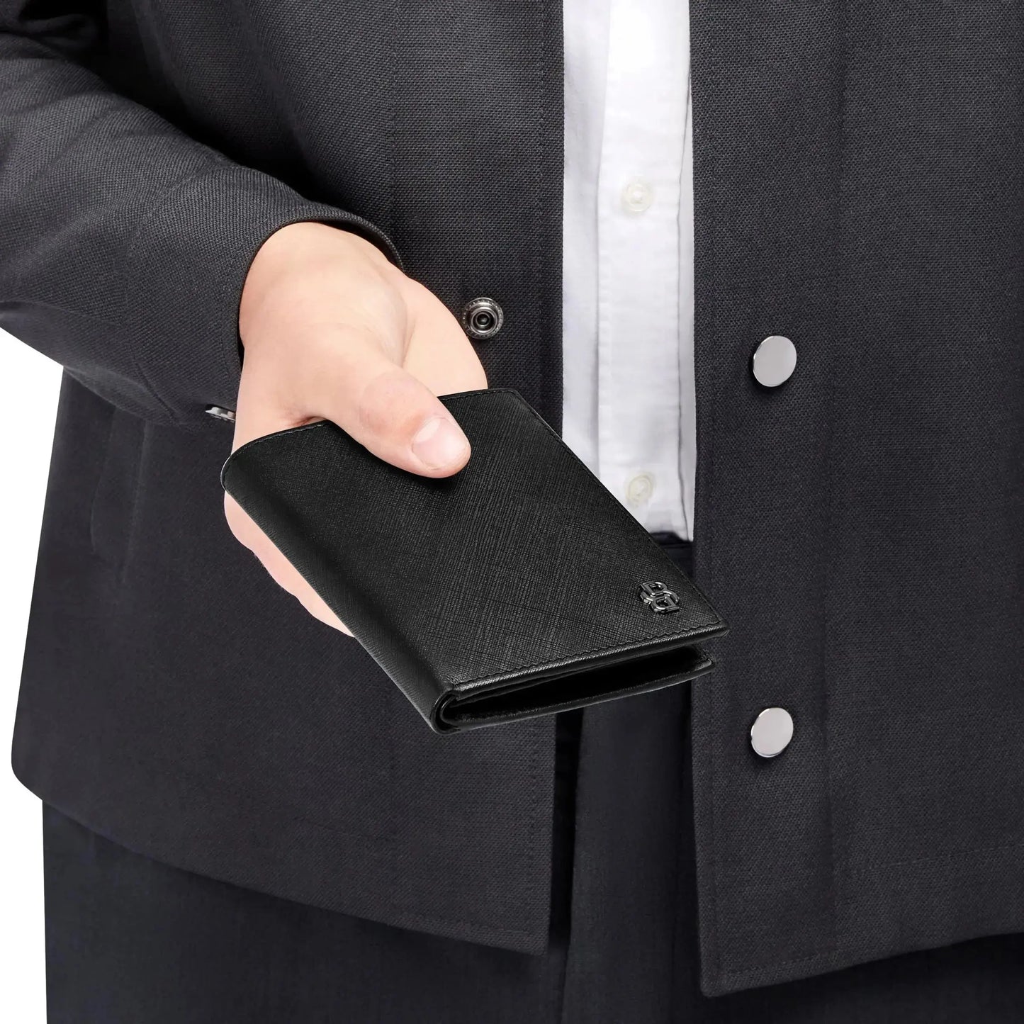 HUGO BOSS HLO526A Πορτοφόλι Double B Saffiano Black Wallet Hugo Boss