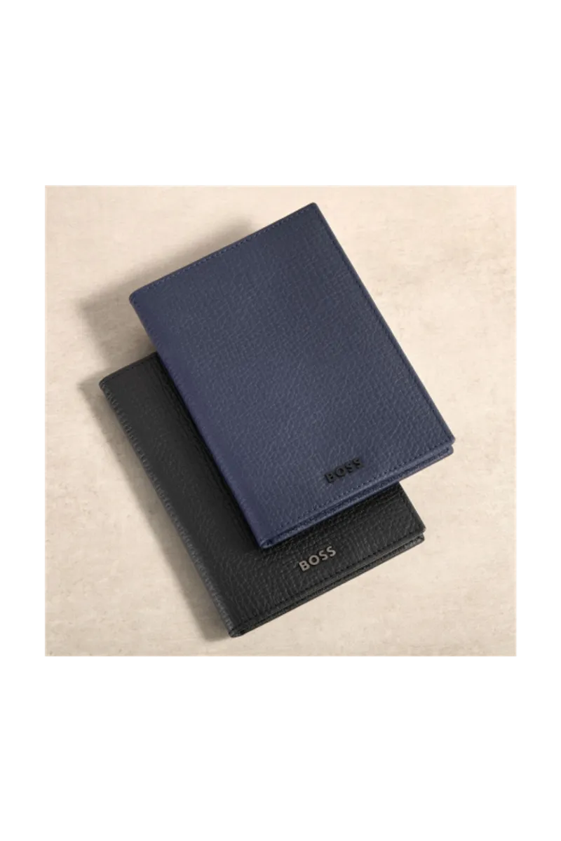 HUGO BOSS HLP632A Passport Holder Grid Black