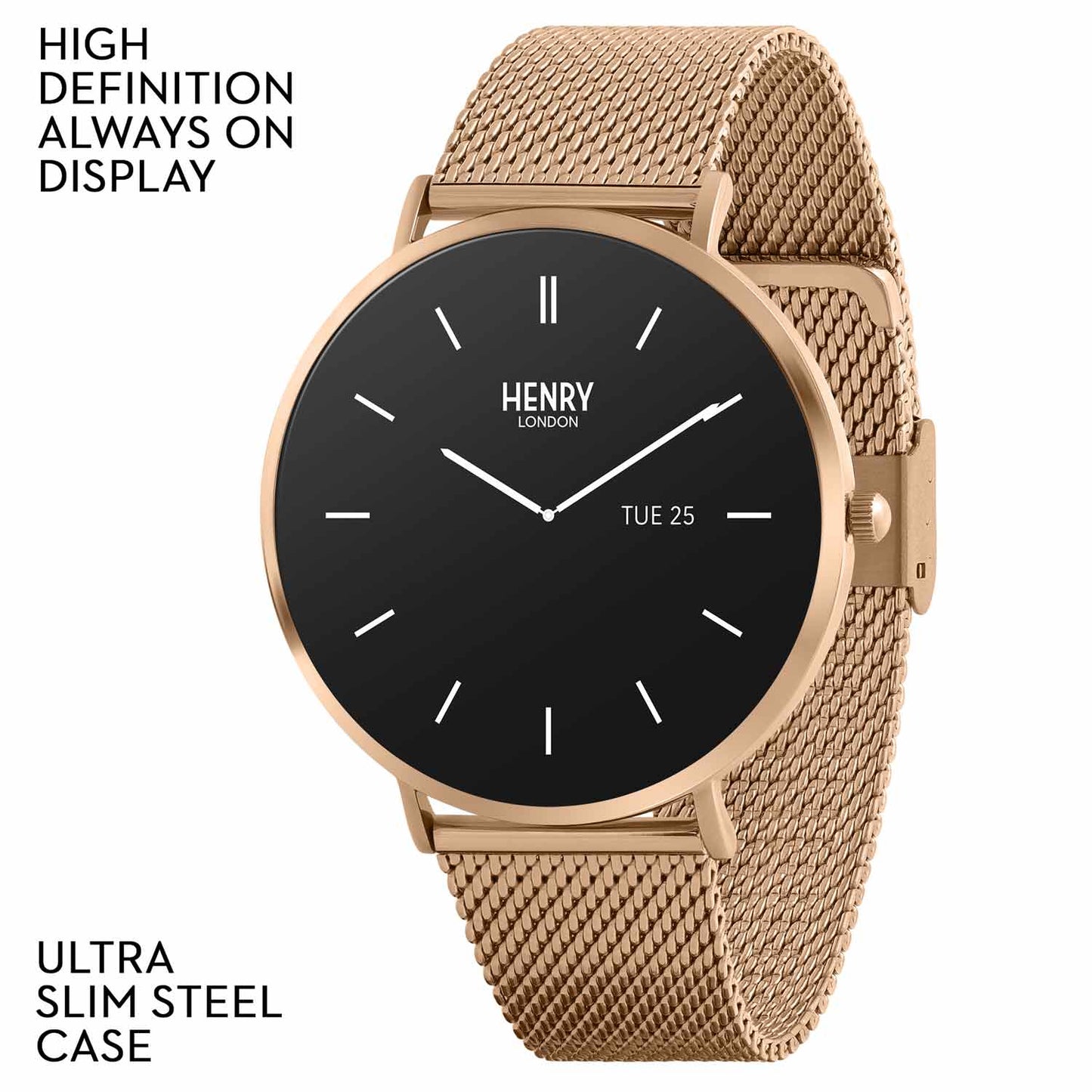 Henry London HLS65-0001 Smartwatch Rose Gold Stainless Steel Bracelet