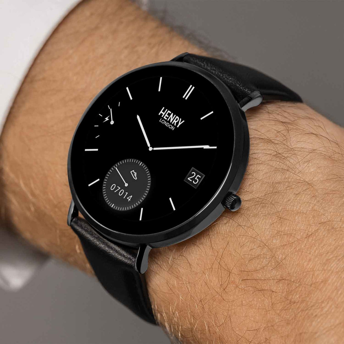 Henry London HLS65-0005 Smartwatch Black Leather Strap